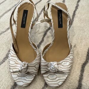 Ann Taylor Beige Patterned Heels